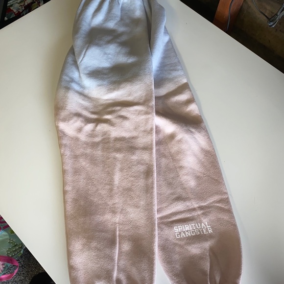 Gray to pink sweats